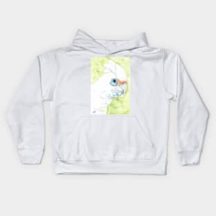 Little corella cockatoo painting - watercolor australian parrot wildlife v2 Kids Hoodie